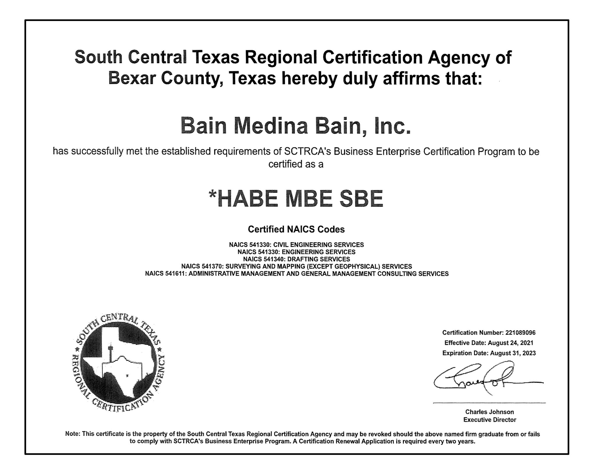 Certificates Licenses Bain Medina Bain Inc